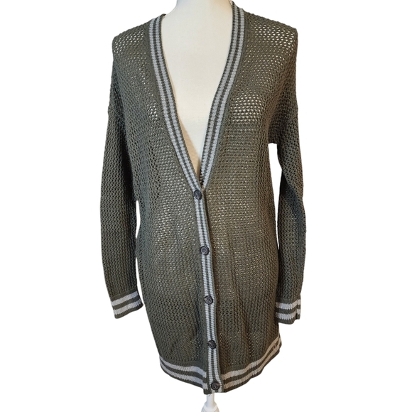 American eagle green‎ knit long cardigan - Picture 1 of 5
